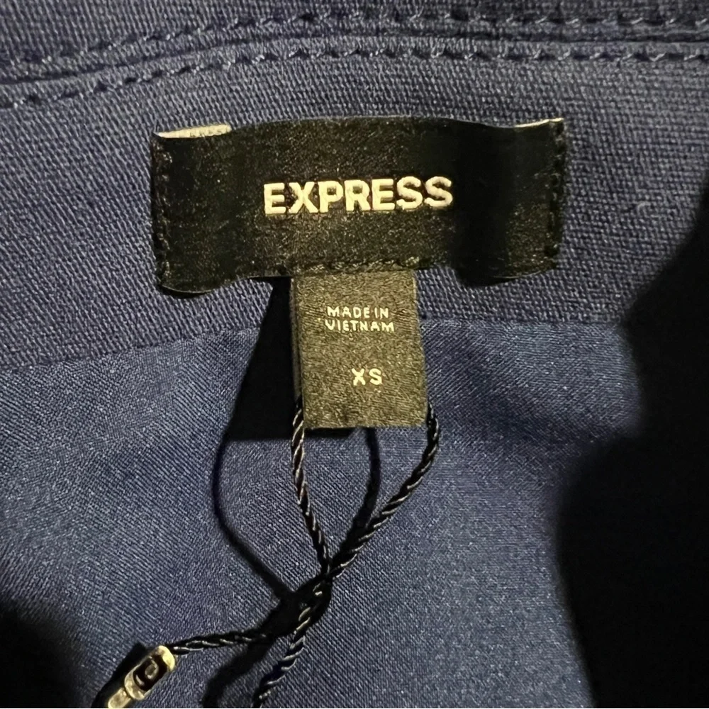 NWT EXPRESS Blue Cropped Collared Jacket Extra Small - Picture 8 of 9